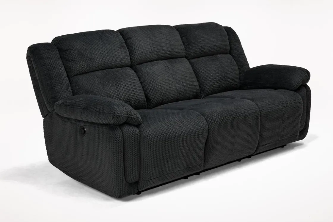 Mor Furniture Jayne Power Sofa W/ Drop Down Table In Brown