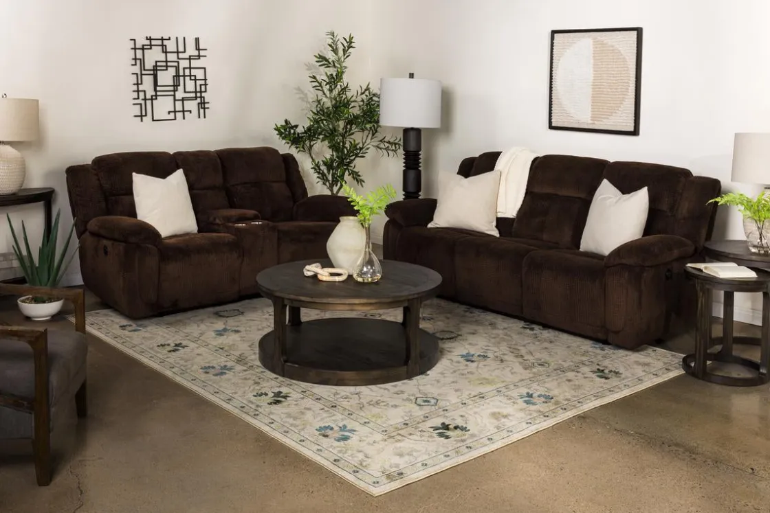 Mor Furniture Jayne Power Sofa W/ Drop Down Table In Brown
