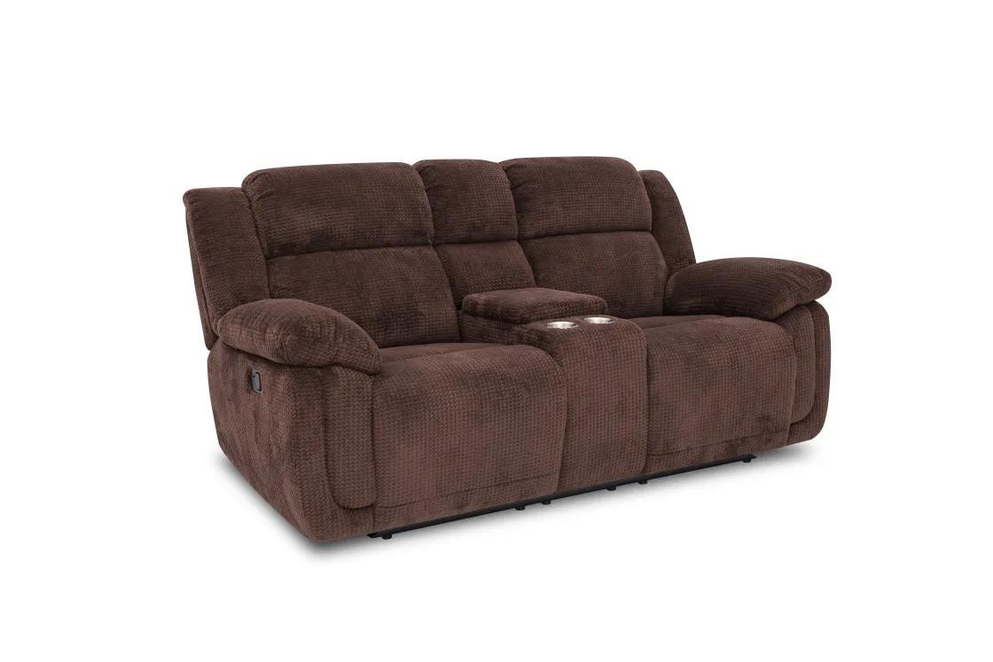 Mor Furniture Jayne Reclining Console Loveseat In Charcoal