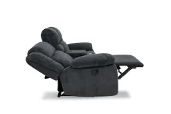Mor Furniture Jayne Reclining Console Loveseat In Charcoal