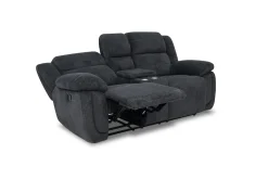Mor Furniture Jayne Reclining Console Loveseat In Charcoal