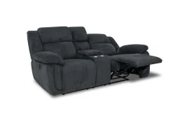 Mor Furniture Jayne Reclining Console Loveseat In Charcoal
