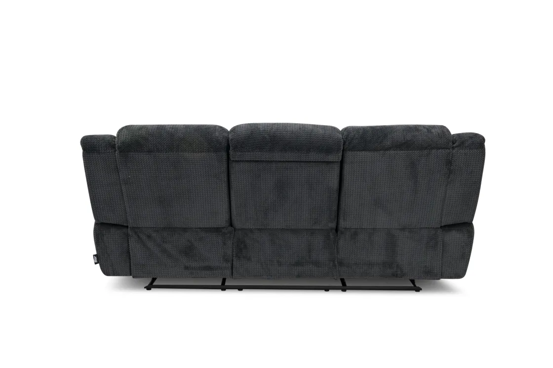 Mor Furniture Jayne Reclining Sofa W/ Drop Down Table In Charcoal