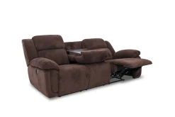 Mor Furniture Jayne Reclining Sofa W/ Drop Down Table In Charcoal