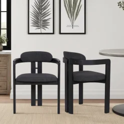 Mor Furniture Jazmin Side Chair In Charcoal, Set Of 2