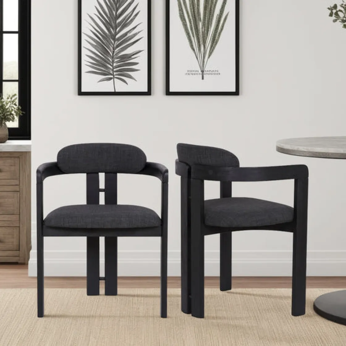 Mor Furniture Jazmin Side Chair In Charcoal, Set Of 2