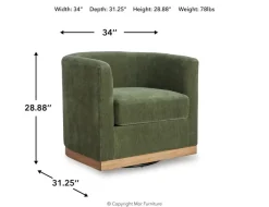 Mor Furniture Jersonlow Swivel Chair In Forest Green