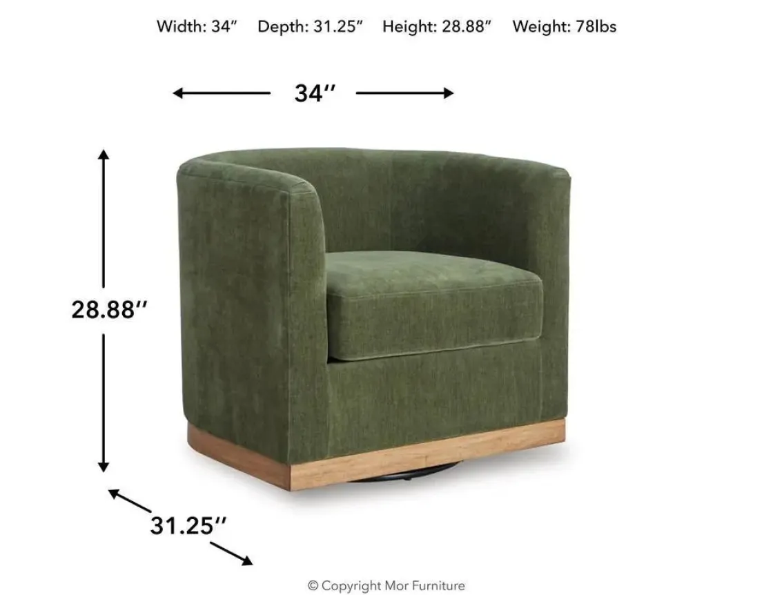 Mor Furniture Jersonlow Swivel Chair In Forest Green