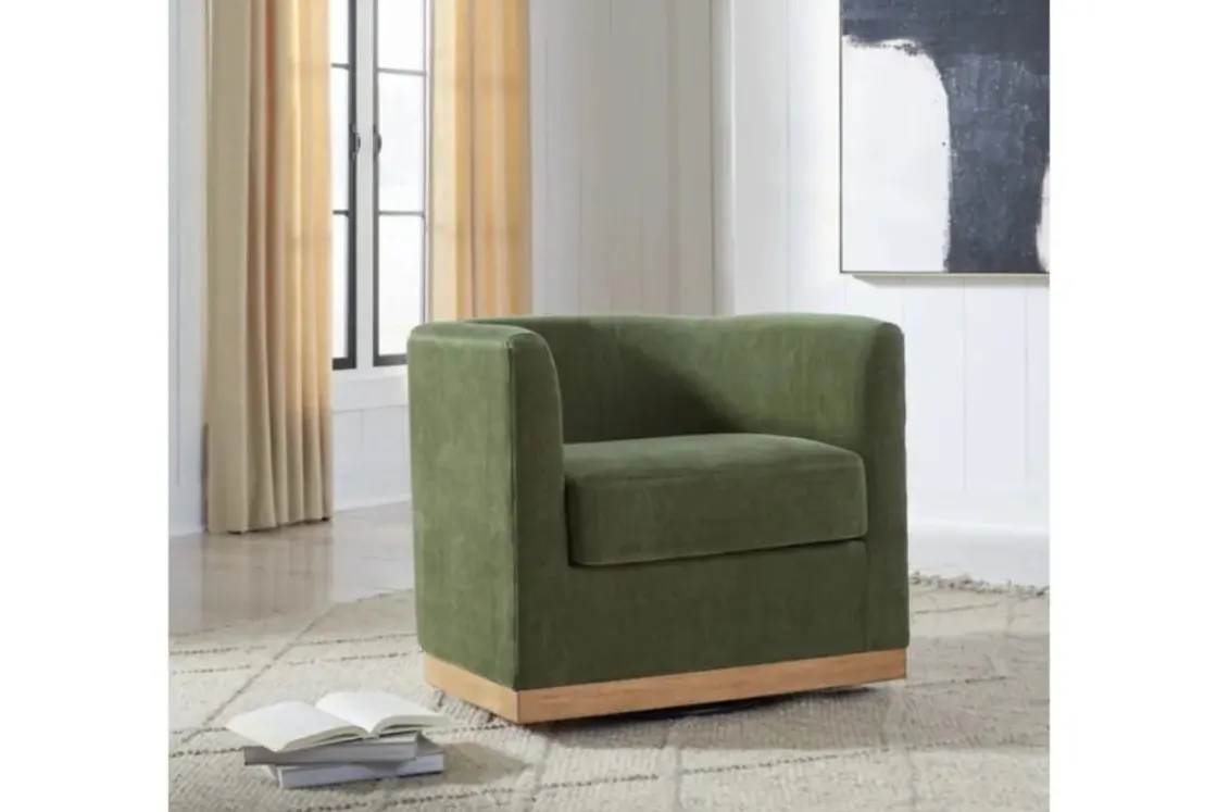 Mor Furniture Jersonlow Swivel Chair In Forest Green
