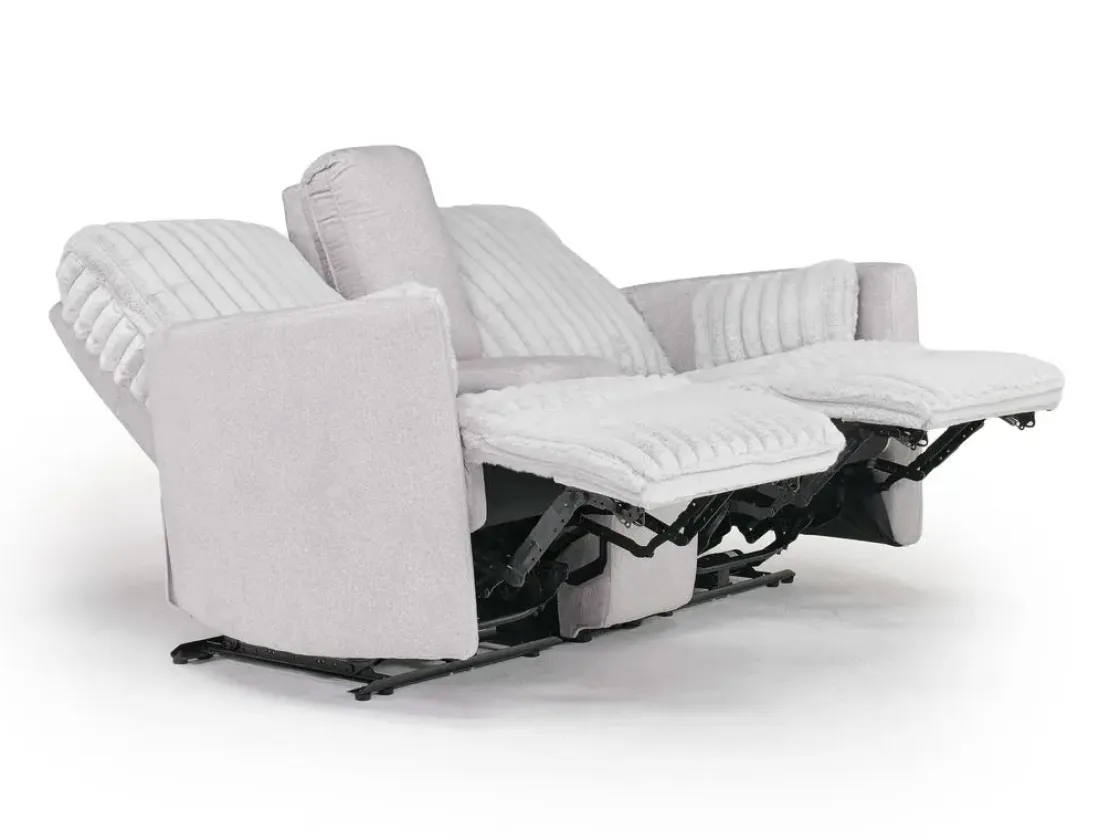 Mor Furniture Jessica 2 Power Console Loveseat In Presley Fog/Charlotte Mist