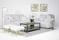 Mor Furniture Jessica 2 Power Loveseat In Presley Fog/Charlotte Mist