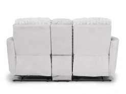 Mor Furniture Jessica Reclining Console Loveseat In Presley Fog/Charlotte Mist