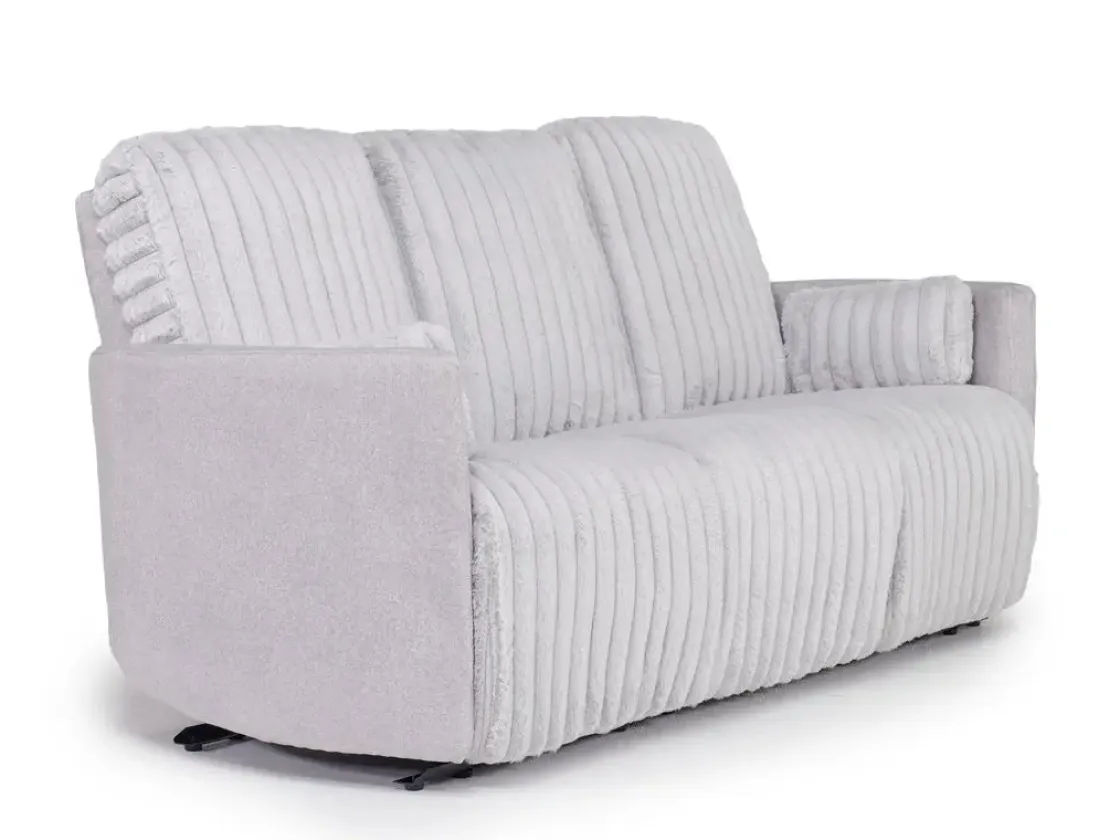Mor Furniture Jessica Reclining Sofa & Console Loveseat In Presley Fog/Charlotte Mist