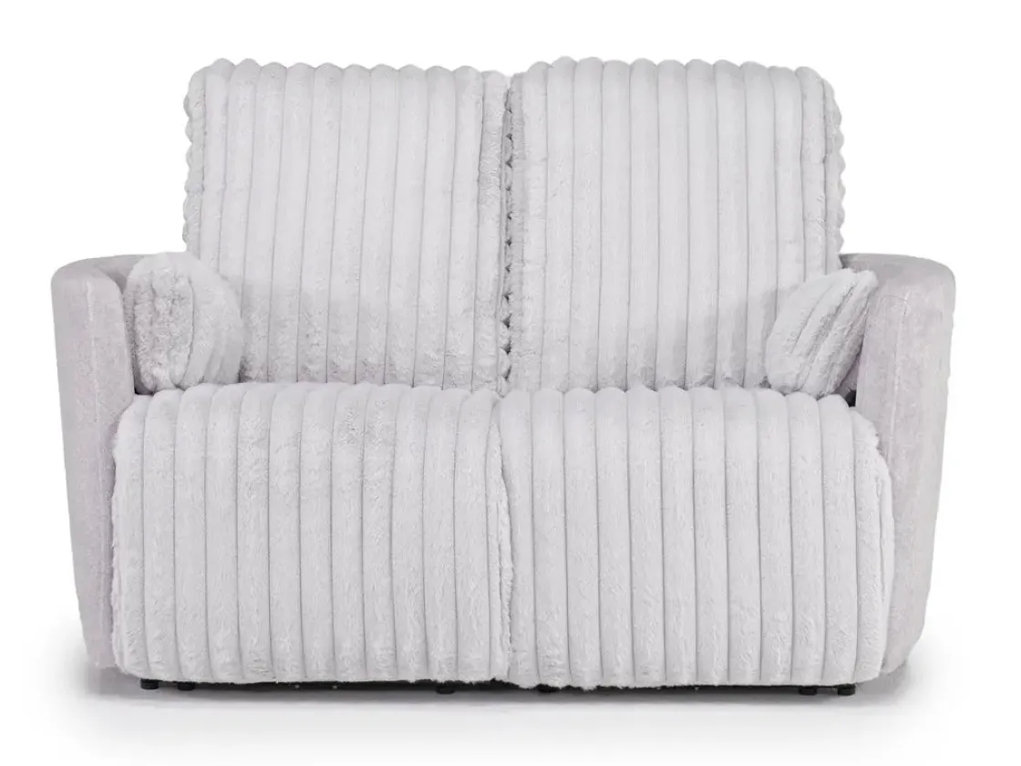 Mor Furniture Jessica Reclining Sofa & Loveseat In Presley Fog/Charlotte Mist