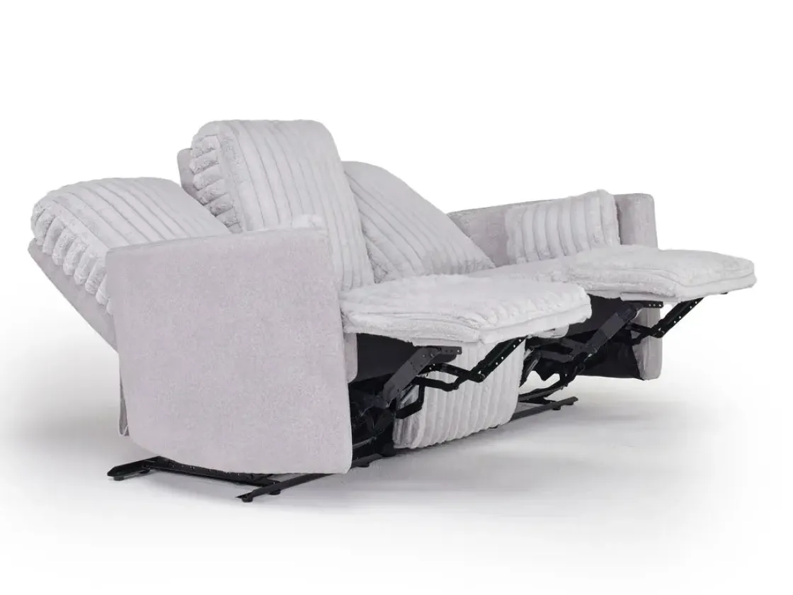 Mor Furniture Jessica Reclining Sofa In Presley Fog/Charlotte Mist