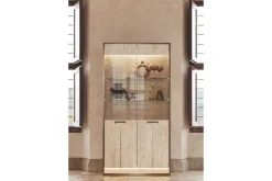Mor Furniture Jo Curio Cabinet In Gold/Travertino Eco Stone