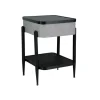Mor Furniture Jorvalee Usb Accent Table W/ Speaker In Gray/Black