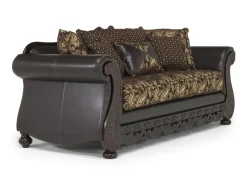 Mor Furniture Jupiter Sofa In Gold & Dark Brown