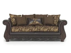 Mor Furniture Jupiter Sofa In Gold & Dark Brown