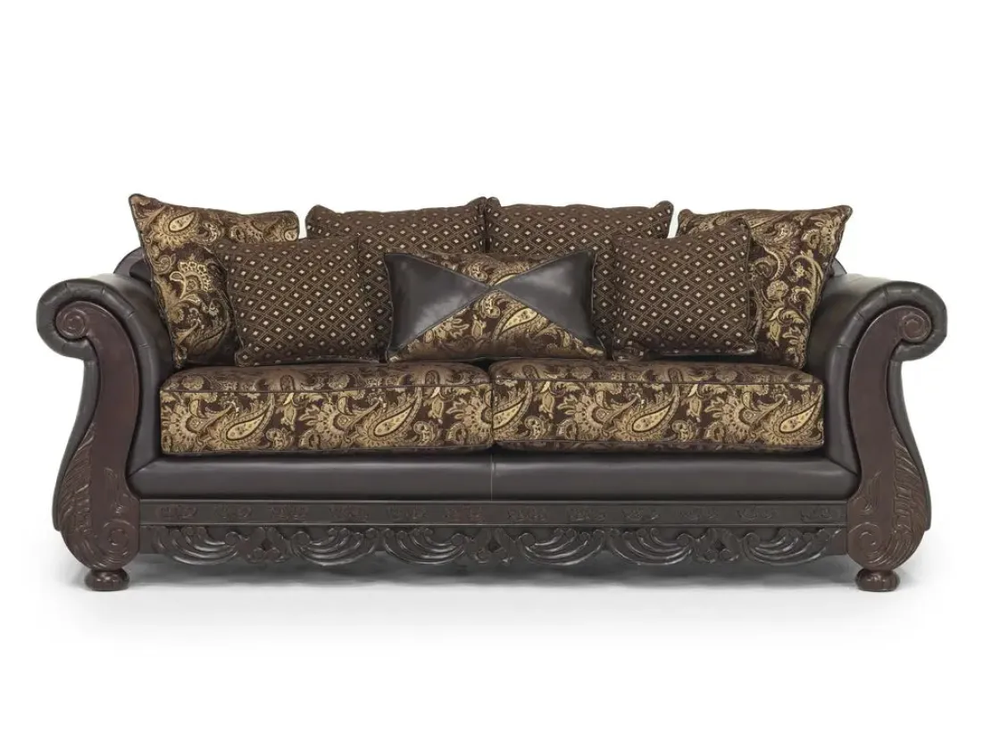 Mor Furniture Jupiter Sofa In Gold & Dark Brown