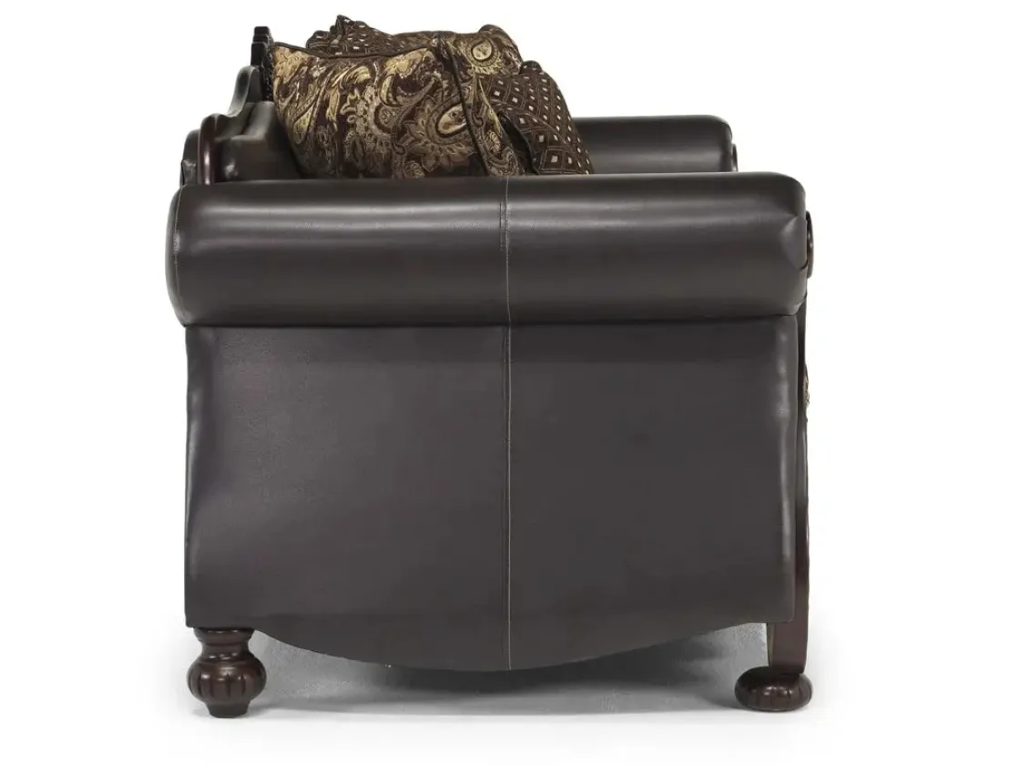 Mor Furniture Jupiter Sofa In Gold & Dark Brown