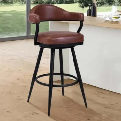 Mor Furniture Justin Barstool In Vintage Coffee Brown, 30 Inch