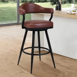Mor Furniture Justin Barstool In Vintage Coffee Brown, 30 Inch