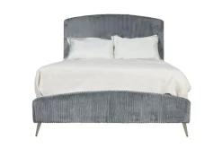 Mor Furniture Kailani Upholstered Panel Bed, Dresser, Mirror & Nightstand In Black, Queen