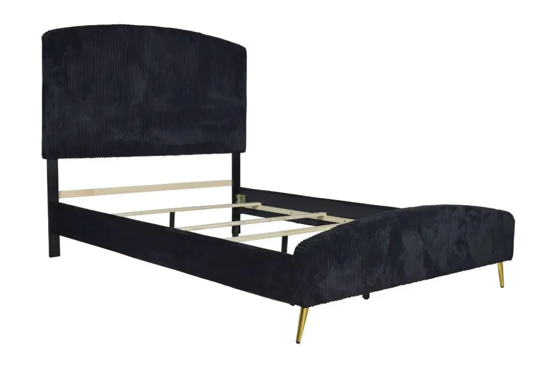 Mor Furniture Kailani Upholstered Panel Bed In Black, Queen