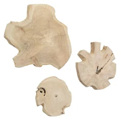 Mor Furniture Kalani Wood Wall Art In Bleached Brown, Set Of 3