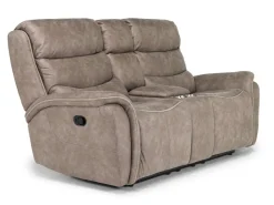 Mor Furniture Kamari Reclining Console Loveseat In Gray
