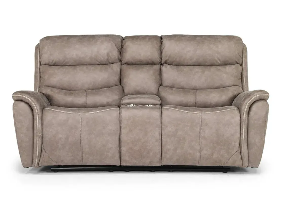 Mor Furniture Kamari Reclining Console Loveseat In Gray