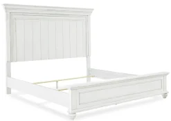 Mor Furniture Kanwyn Panel Bed, Dresser, Mirror & Nightstand In White Wash, Queen