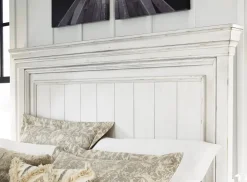 Mor Furniture Kanwyn Panel Bed In White Wash, Queen