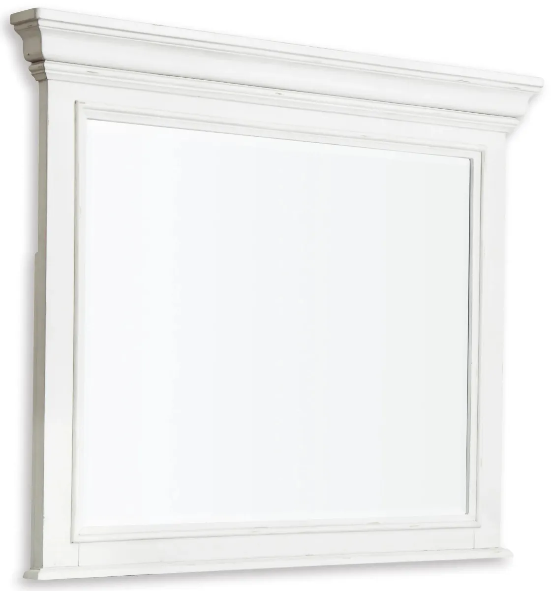 Mor Furniture Kanwyn Panel Bed W/ Storage, Dresser, Mirror & Nightstand In White Wash, Queen