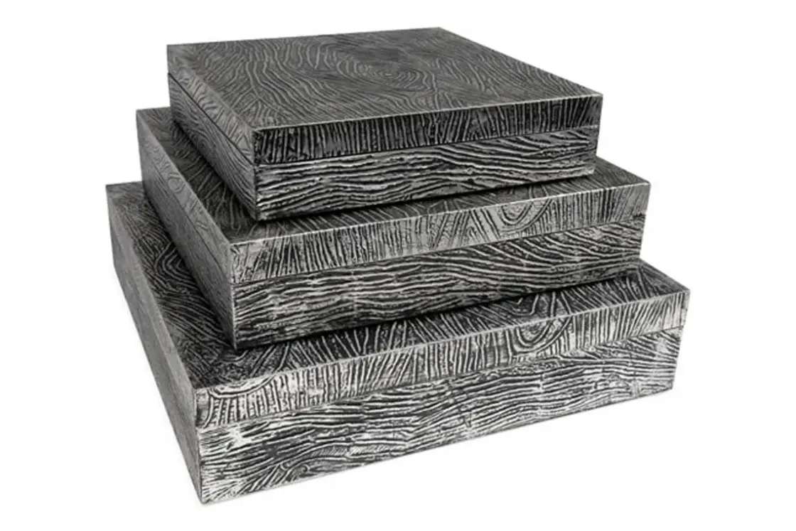 Mor Furniture Keldy Box In Silver, Set Of 3