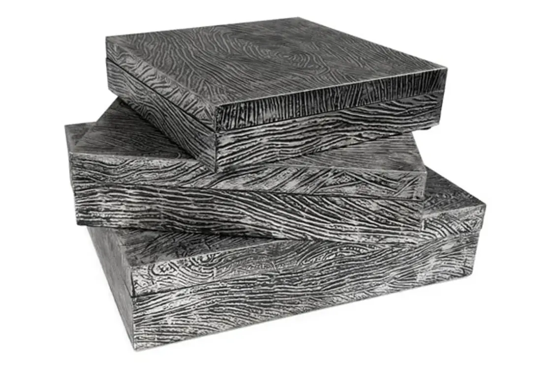 Mor Furniture Keldy Box In Silver, Set Of 3