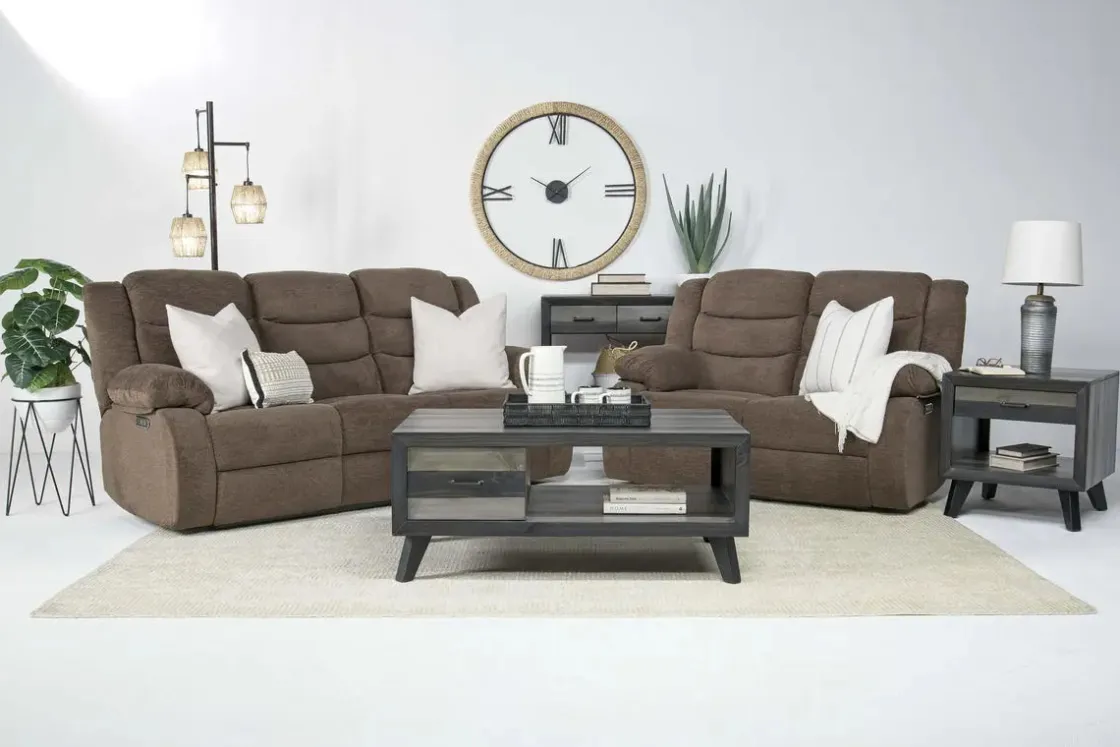 Mor Furniture Kelsey Power Sofa In Brown