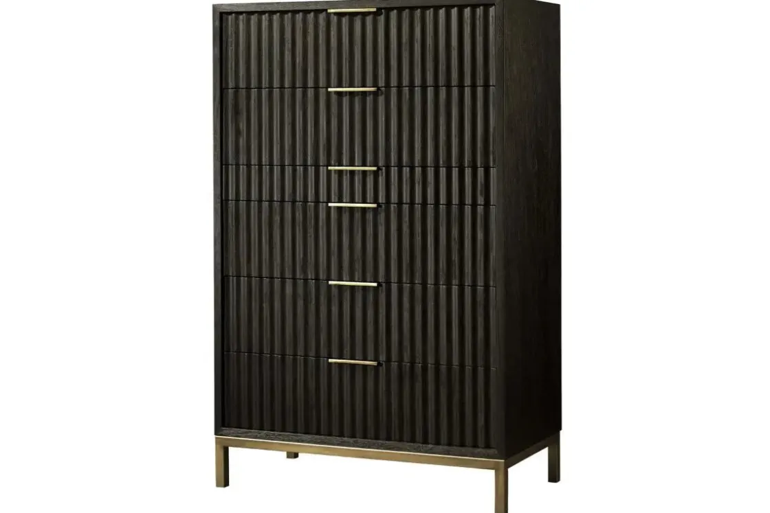 Mor Furniture Kentfield Chest In Black Drifted Oak