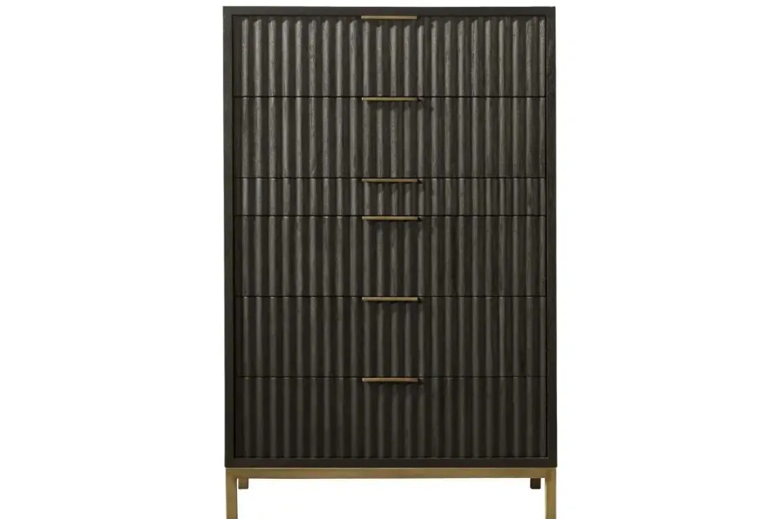 Mor Furniture Kentfield Chest In Black Drifted Oak