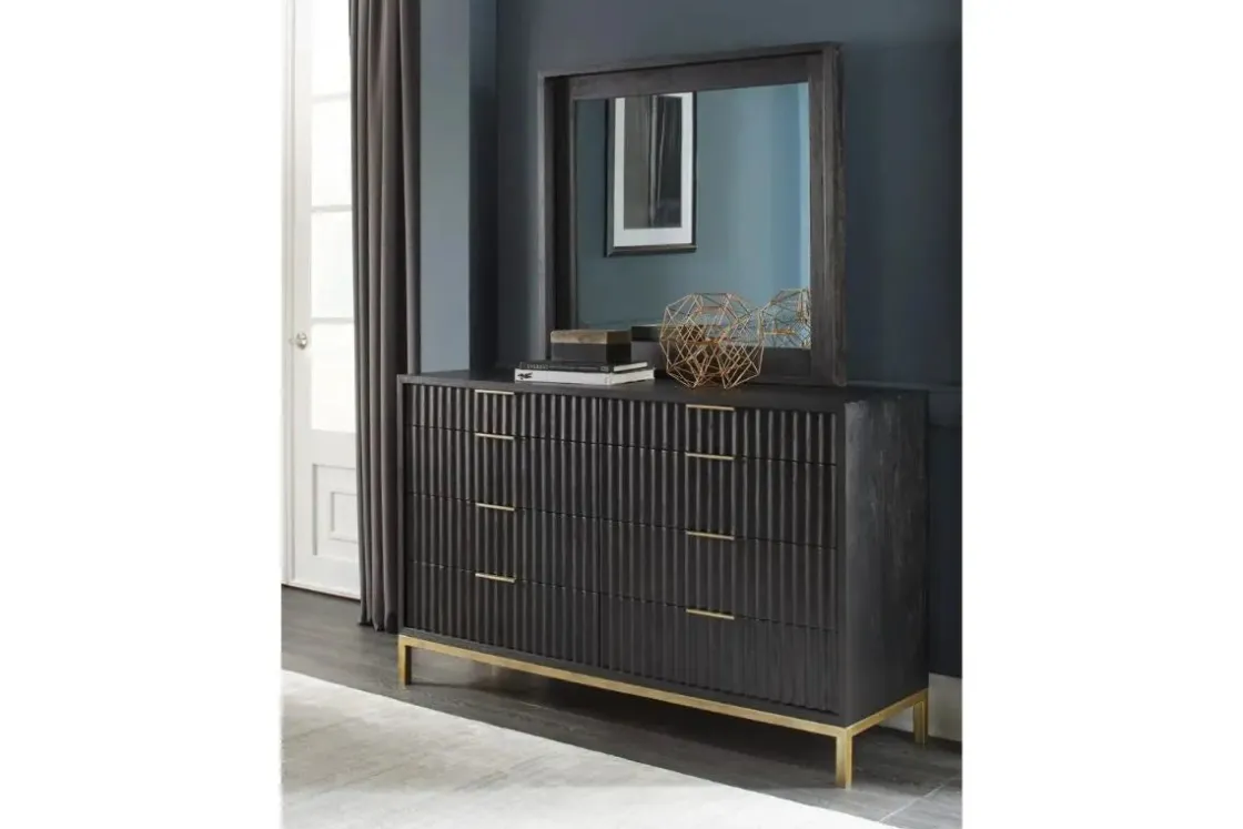 Mor Furniture Kentfield Dresser In Black Drifted Oak