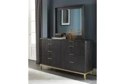 Mor Furniture Kentfield Platform Bed, Dresser, Mirror & Nightstand In Black Drifted Oak, Full