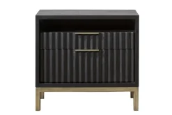 Mor Furniture Kentfield Platform Bed, Dresser, Mirror & Nightstand In Black Drifted Oak, Full