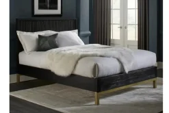 Mor Furniture Kentfield Platform Bed In Black Drifted Oak, Full