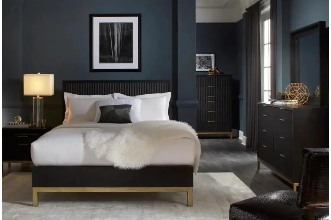 Mor Furniture Kentfield Platform Bed In Black Drifted Oak, Full