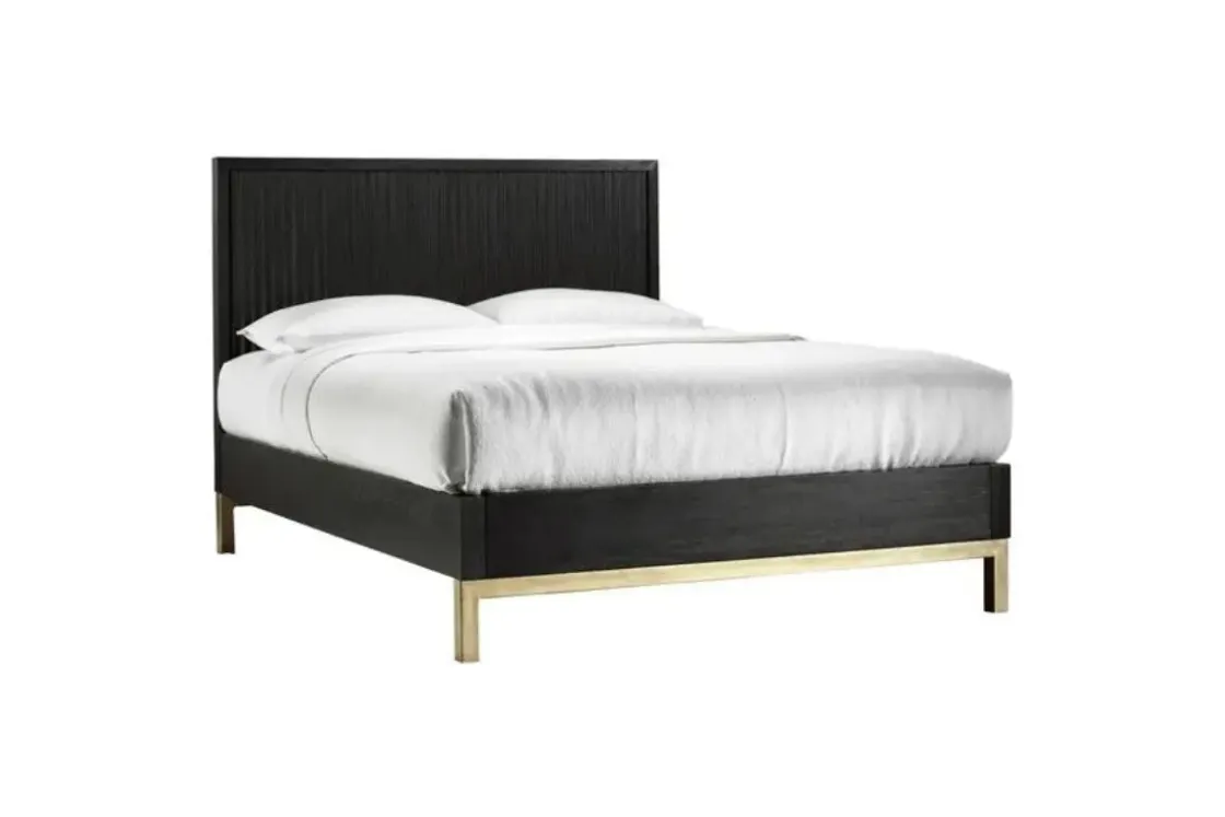 Mor Furniture Kentfield Platform Bed In Black Drifted Oak, Full