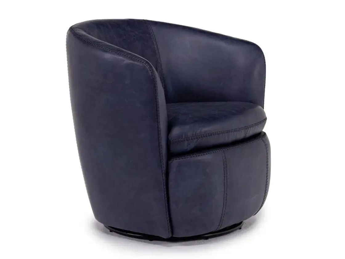 Mor Furniture Kierreys Swivel Chair In Charcoal Leather