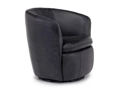 Mor Furniture Kierreys Swivel Chair In Charcoal Leather