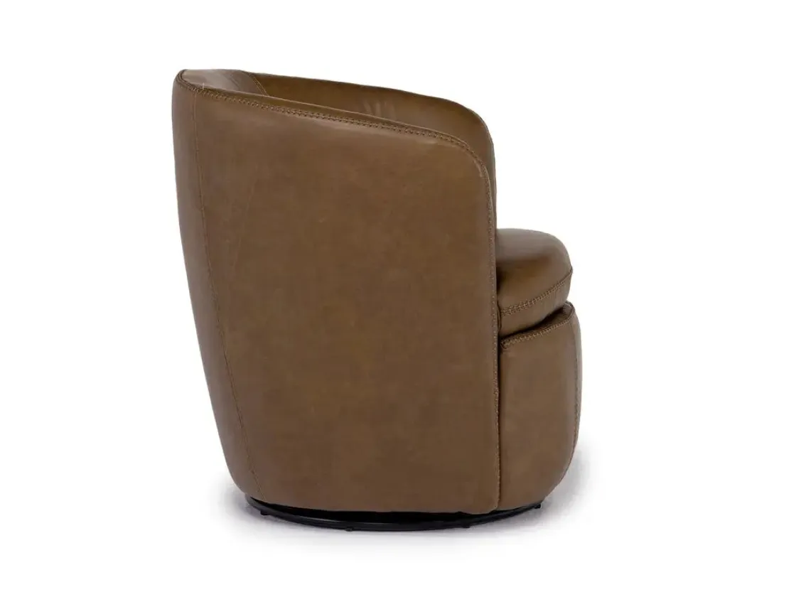 Mor Furniture Kierreys Swivel Chair In Charcoal Leather