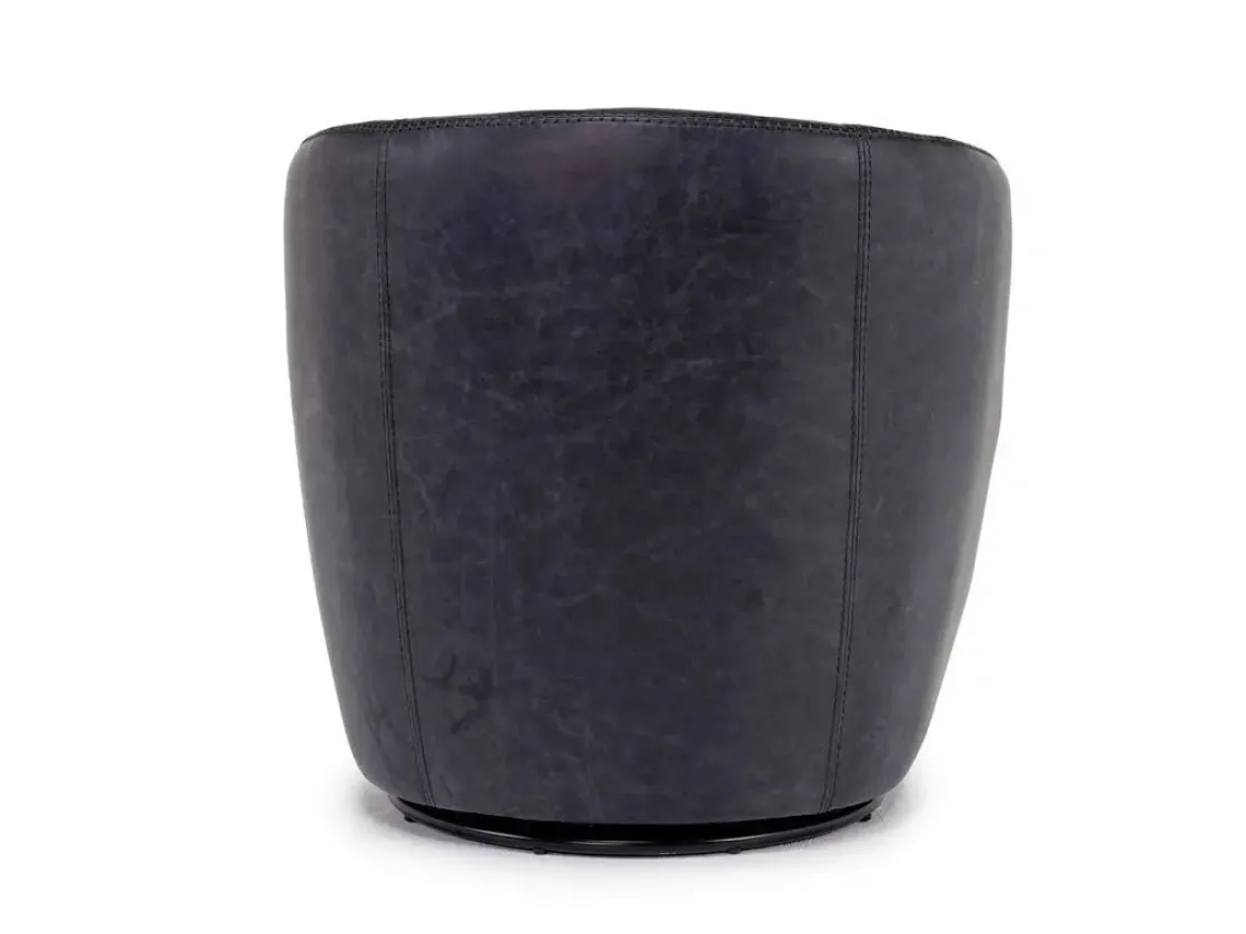Mor Furniture Kierreys Swivel Chair In Charcoal Leather